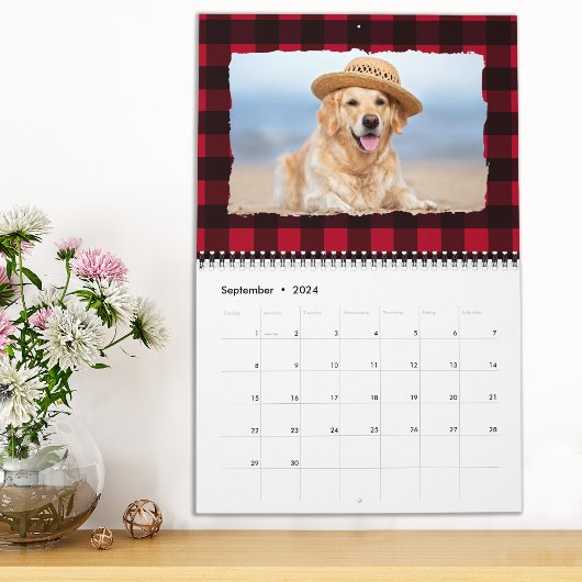 2026 Personalisiert Dog Pet Fotos Red Buffalo Kari Kalender