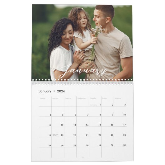 2026 Personalisierte 12-monatige Fotos Kalender (Jan 2026)