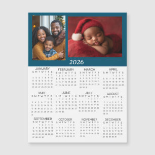 2026 Personalisierte Fotos Mini-Kalender Magnetkarte