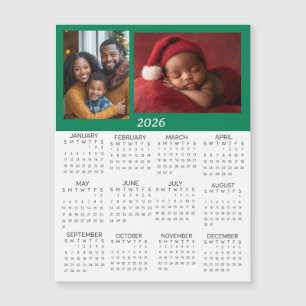 2026 Personalisierte Fotos Mini-Kalender Magnetkarte