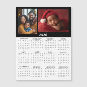 2026 Personalisierte Fotos Mini-Kalender Magnetkarte