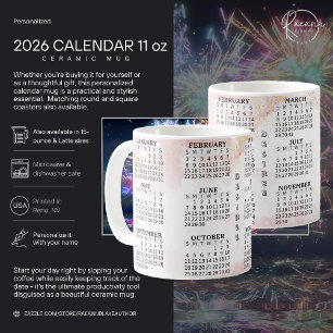 2026 Personalisierter 11oz Kalender Keramikbecher Kaffeetasse