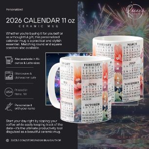 2026 Personalisierter 325-ml-Keramikkalendermug Kaffeetasse