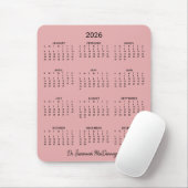 2026 Personalisierter Minimalistischer rosa Schrei Mousepad (Mit Mouse)