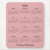 2026 Personalisierter Minimalistischer rosa Schrei Mousepad (Vorne)