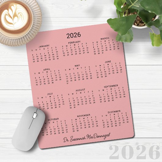 2026 Personalisierter Minimalistischer rosa Schrei Mousepad