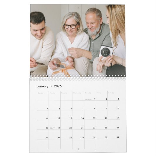 2026 Personalized Family Simple Minimalist  Kalender (Jan 2026)