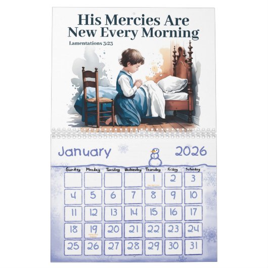 2026 Personalized Kids Bible Verse Kalender (Jan 2026)