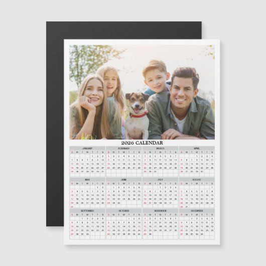 2026 Personalized Photo Calendar Magnet (Vorne/Hinten)