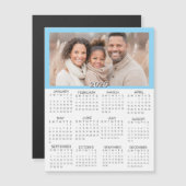 2026 Personalized Photos Mini Calendar Magnetkarte (Vorne/Hinten)