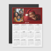 2026 Personalized Photos Mini Calendar Magnetkarte (Vorne/Hinten)