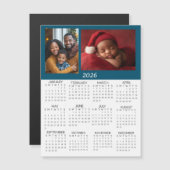 2026 Personalized Photos Mini Calendar Magnetkarte (Vorne/Hinten)