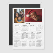 2026 Personalized Photos Mini Calendar Magnetkarte (Vorne/Hinten)
