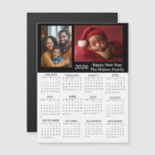2026 Personalized Photos Mini Calendar Magnetkarte (Vorne/Hinten)