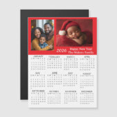 2026 Personalized Photos Mini Calendar Magnetkarte (Vorne/Hinten)