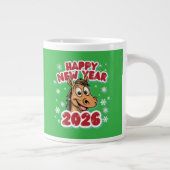2026 Pferd Sternzeichen Neujahrsfeier.  Jumbo-Tasse (Rechts)