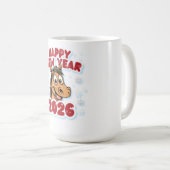 2026 Pferd-Sternzeichen-Neujahrsfeier.  Kaffeetasse (VorderseiteRechts)