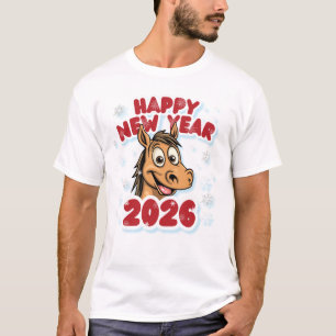2026 Pferd Sternzeichen Neujahrsfeier. T-Shirt