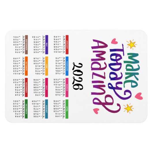 2026 Phantastisch machen | Motivierend Kalender Magnet (Horizontal)