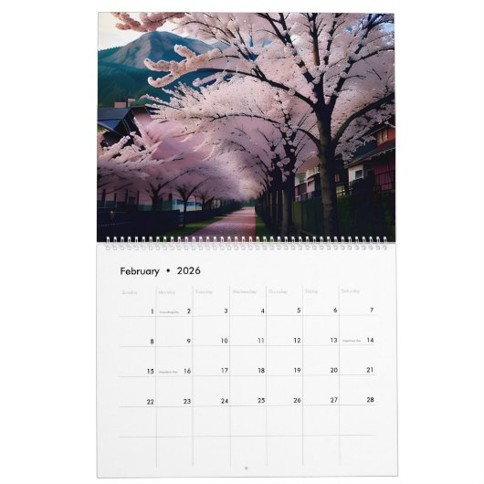 2026 Phantastische schöne Landschaften zwei Kalender (Feb 2026)