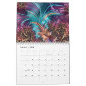 2026 Phantastisches Fraktal Art Psychedelic Kalender (Jan 2026)