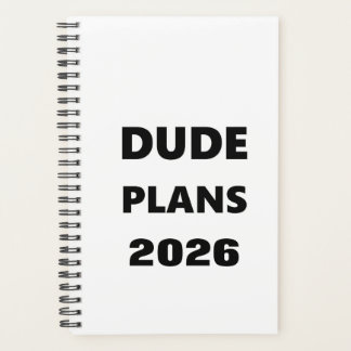 2026 Planer für Männer Dude-Pläne Schwarze Schrift