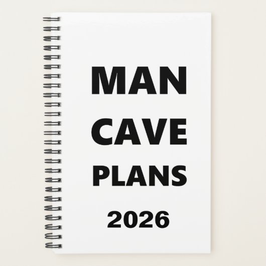 2026 Planer für Männer Man Cave Pläne Schwarze Sch (Vorderseite)