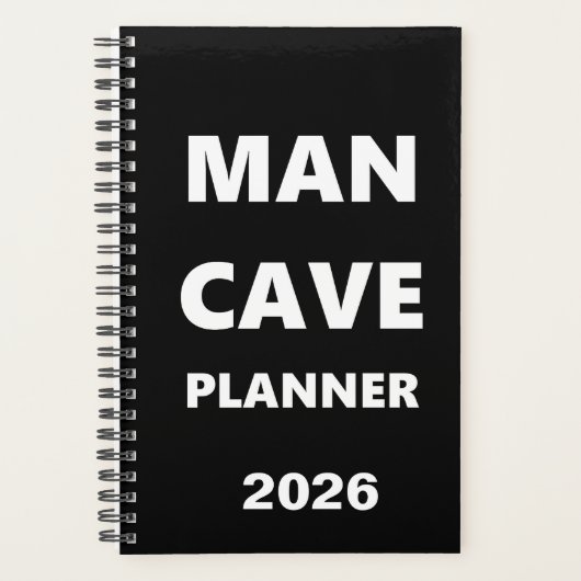 2026 Planer für Männer Man Cave Planer Weiße Schri (Vorderseite)
