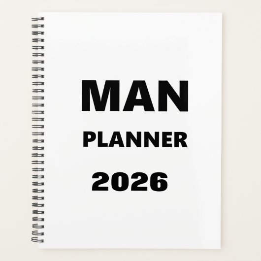 2026 Planer für Männer Mann Planer schwarze Schrif (Vorderseite)