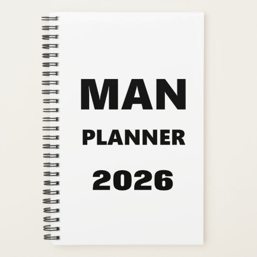 2026 Planer für Männer Mann Planer schwarze Schrif (Vorderseite)