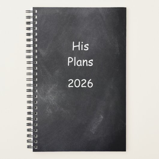 2026 Planer für Männer Pläne Tafel Stil (Vorderseite)