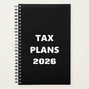 2026 Planer Steuerpläne Schwarz-Weiß-Design