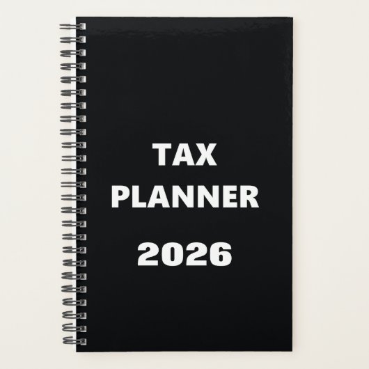 2026 Planer Steuerplaner Schwarz-Weiß-Design (Vorderseite)