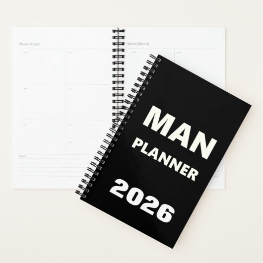 2026 Planner For Men Man Planner White Font Black Planer (Anzeige)