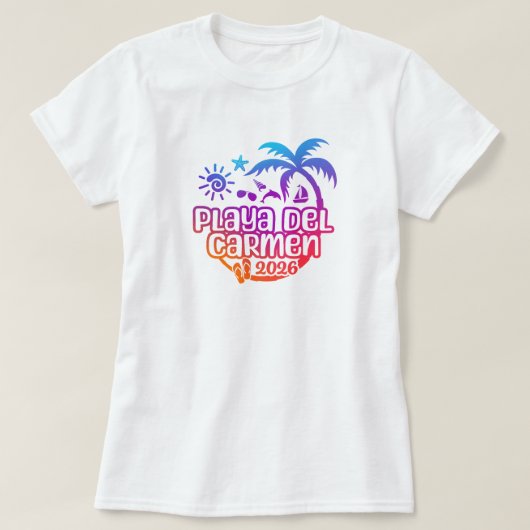 2026 Playa del Carmen, Mexiko Urlaub oder Reise T-Shirt (Design vorne)