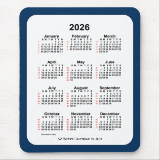 2026 Police Box Blue 52 Week Calendar by Janz Mousepad
