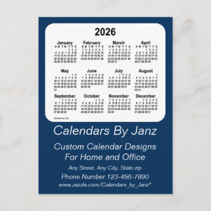 2026 Police Box Blue Business Calendar von Janz Postkarte