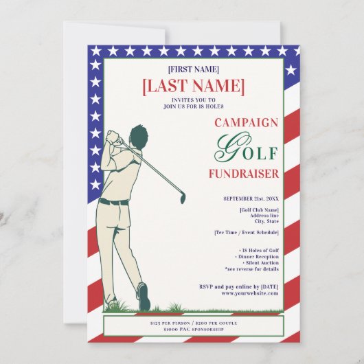 2026 Politischer Kandidat Golf Scramble Fundraiser Einladung (Vorderseite)