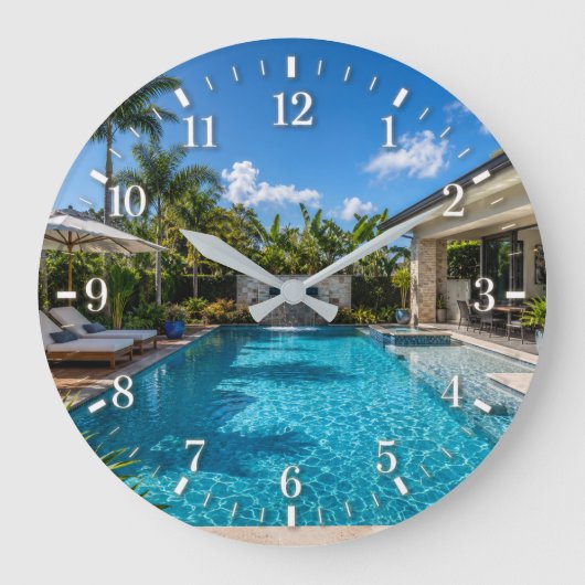 2026 Pool Clock Große Wanduhr (Vorderseite)