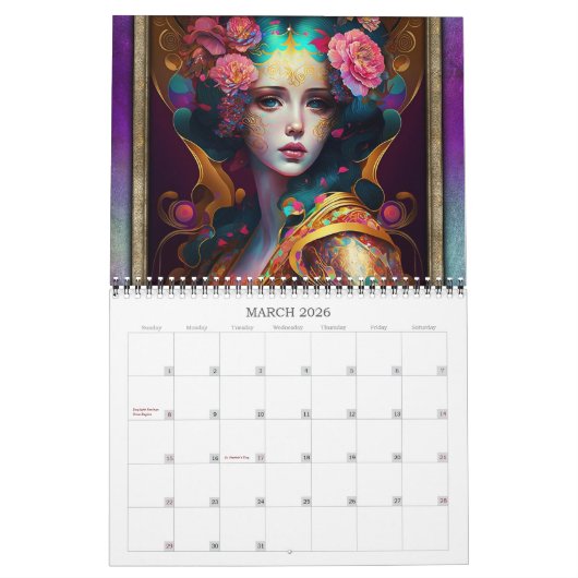 2026 Pop Fantasy Surreal Women Art Calendar Kalender (Mär 2026)