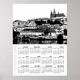 2026 Prague Calendar, Prague Castle, Czechia Poster