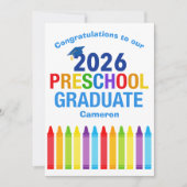 2026 Preschool Graduate Custom Cute Graduation Karte (Vorderseite)