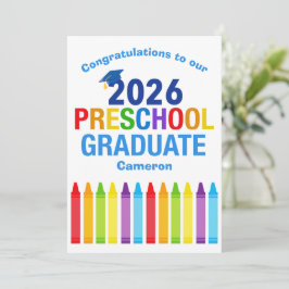 2026 Preschool Graduate Custom Cute Graduation Karte