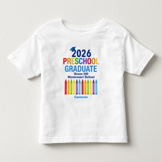 2026 Preschool Graduate Cute Customizable Kleinkind T-shirt (Vorderseite)