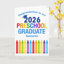 2026 Preschool Graduation Custom Congratulations Karte