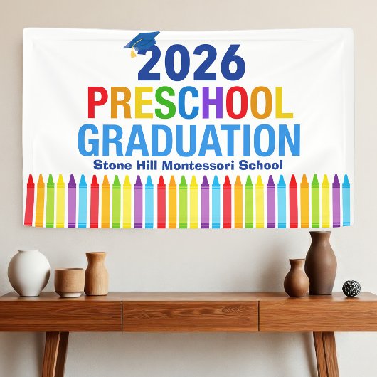 2026 Preschool Graduation Customizable School Banner
