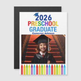 2026 Preschool Graduation Photo Custom Magnet Card