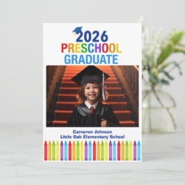 2026 Preschool Photo Custom Kids Graduation Ankündigung