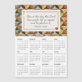 2026 Psalm 118:24 Retro-Kreise Magnetkalender Magnetkarte
