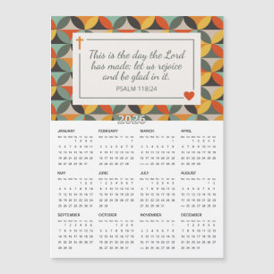 2026 Psalm 118:24 Retro-Kreise Magnetkalender Magnetkarte